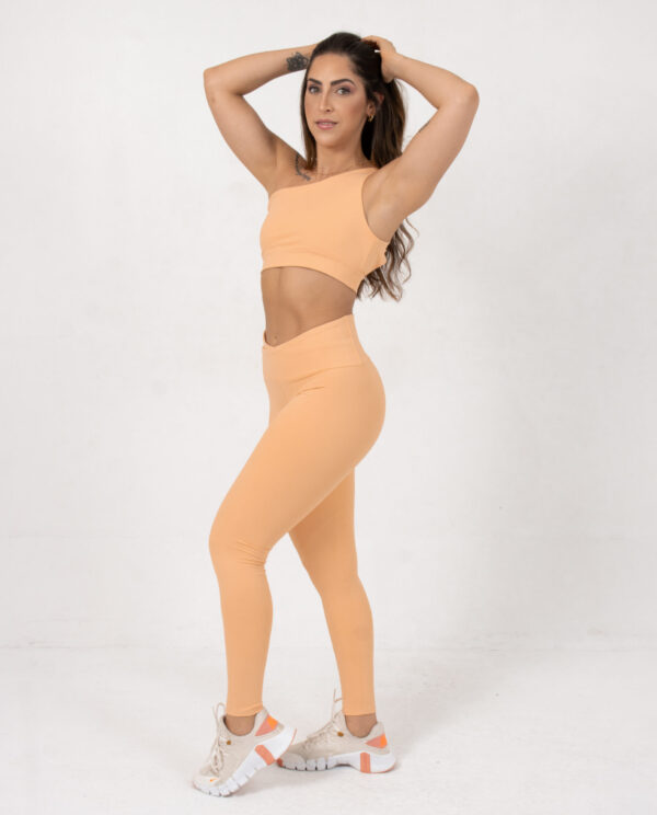 Legging Cós Baixo Cruzado Essential Pêssego