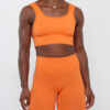 Top Seamless Canelado Tangerine