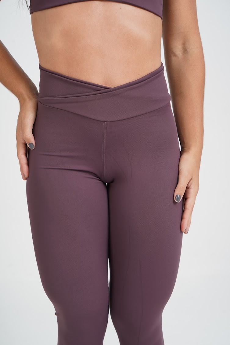 Legging Cós Alto Cruzado Essential Uva - Imagem 3