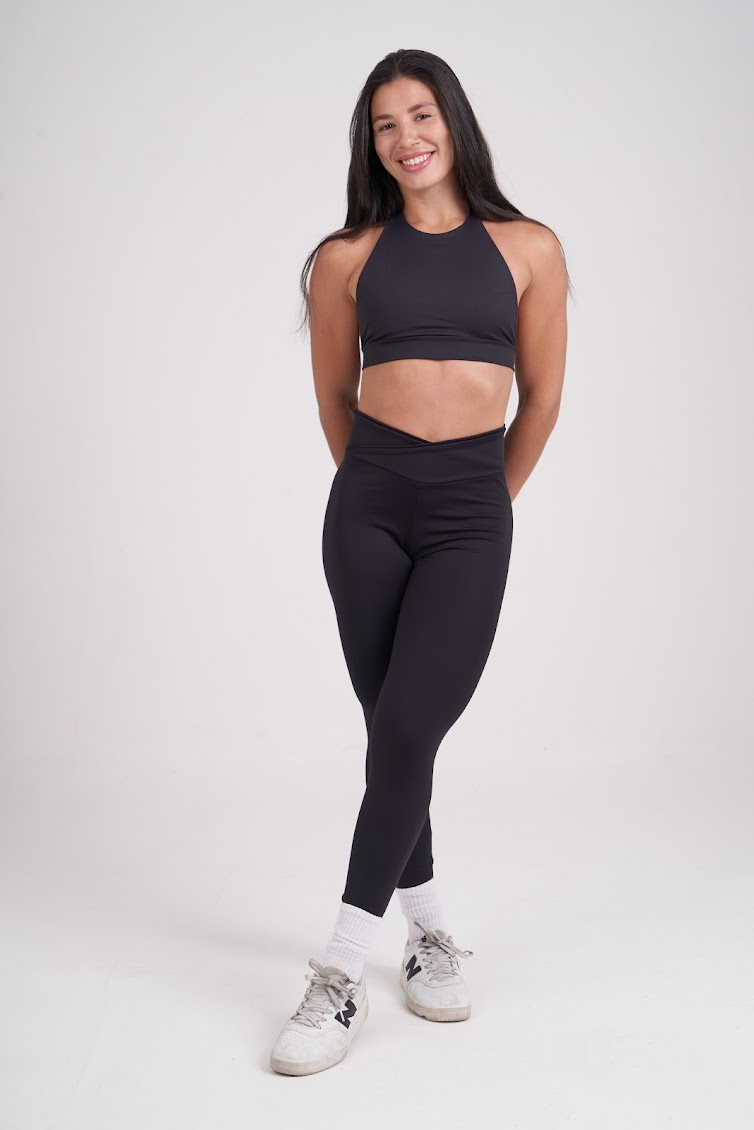 Legging Cós Alto Cruzado Essential Preto - Imagem 3