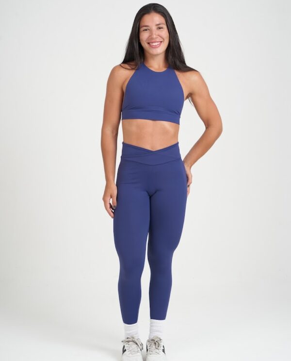 Legging Cós Alto Cruzado Essential Mirtilo