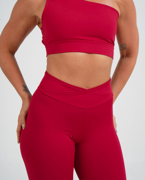 Legging Cós Alto Cruzado Essential Rubi