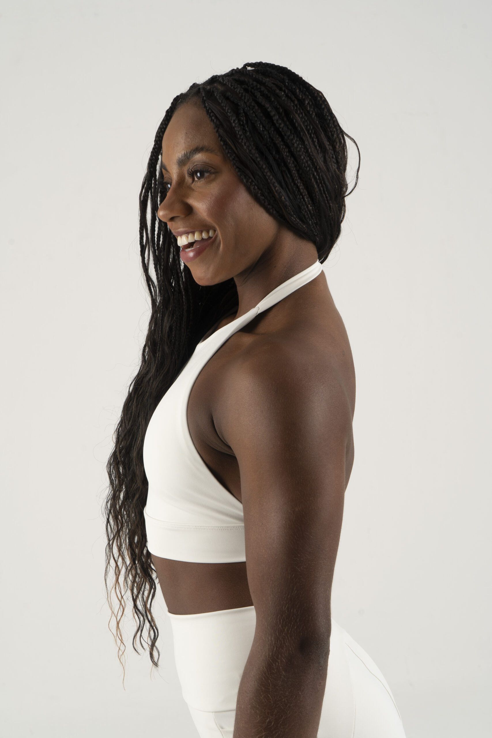 Top Frente Única Tropical Off White - Imagem 5